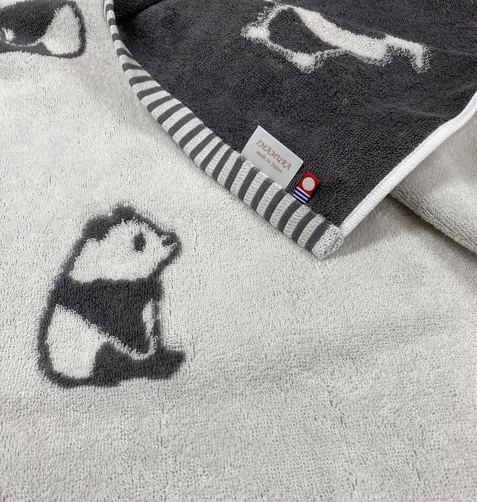 Полотенце Имабари Банное 1 Панда Милое Животное Сделано в Идеально для или Полотенце для сна, Принт, Слоновая кость, Принт, 60x120см, Впитывающее, Пушистое, Япония, Детский сад,