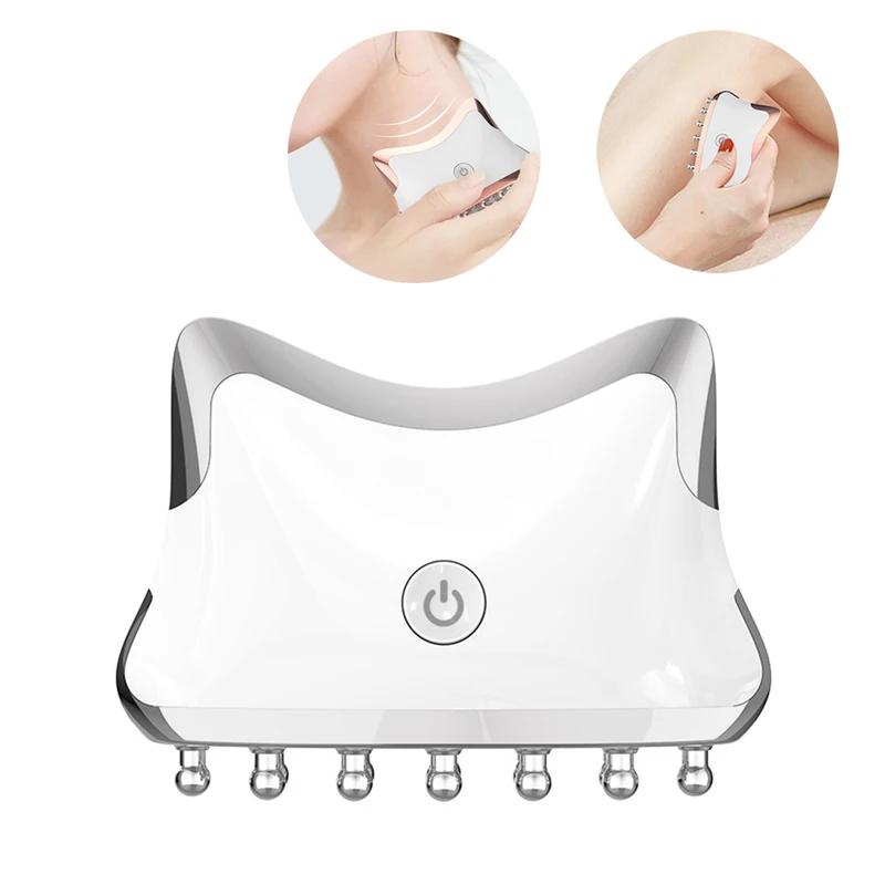 EMS микротоковая светодиодная лампа Guasha, лифтинг лица, шеи, тела, против морщин, красота, расслабляющий массажер для головы, устройство для омоложения кожи