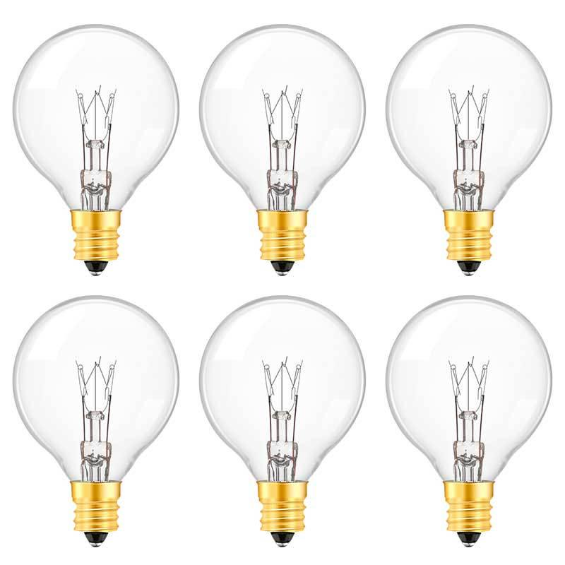 G40 Tungsten Filament Bulb, E12 220V, European Standard, Waterproof Outdoor Glass Incandescent Spare Bulb for Atmosphere Lighting.