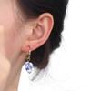 Bohemia Earrings Blue and White Porcelain Earrings Ceramics Flower Beaded Earring  Summer