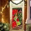 Merry Christmas Grinch Christmas Door Cover Decorations Banner Grinch Green Backdrop