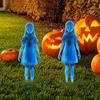 Halloween Outdoor Decor Yard Signs Scary Doll 40cm Metal Twins Spooky Garden Stakes For Yard, Patio Garden Spooky Carnival Theme