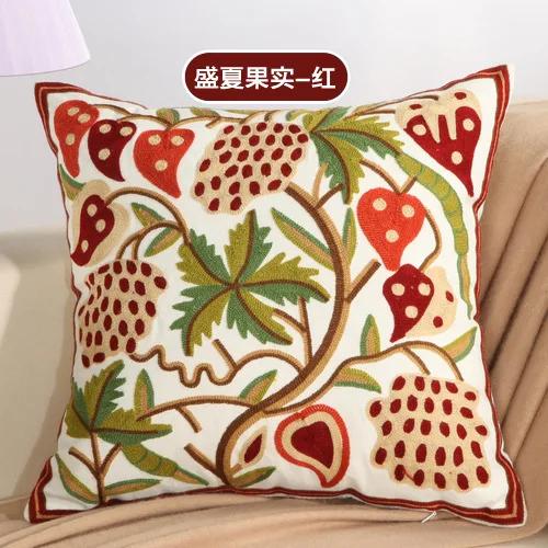 Наволочка для подушки из хлопка с вышивкой в этническом стиле, наволочка для подушки в машину, большая наволочка для дивана 45x45 см, роскошная наволочка