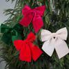 Soft Velvety Fabric Bowknot Christmas Tree Ornament For Mantels Wedding Festival Celebration Decoration