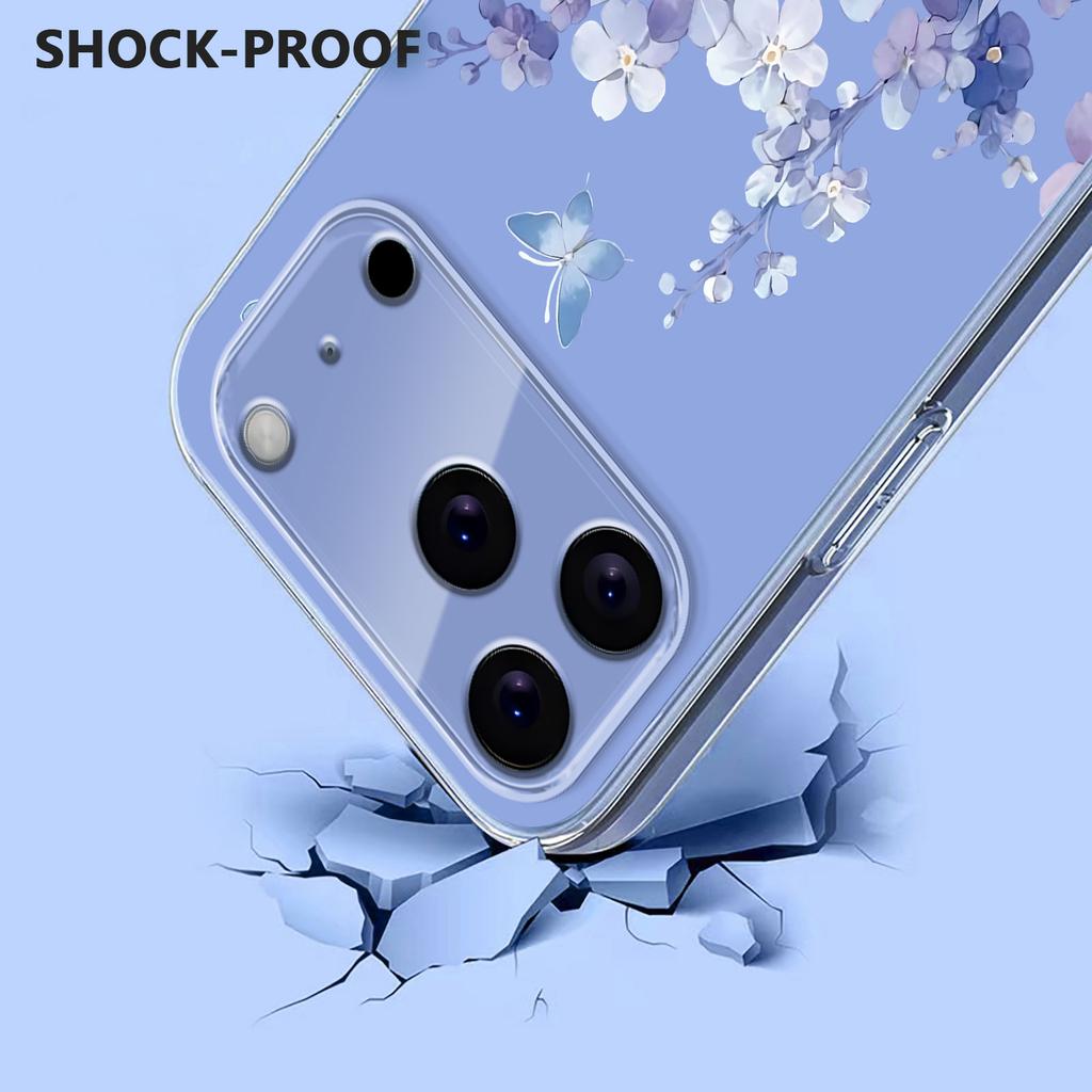 Чехол для iPhone 17 Pro Max с принтом в виде бабочек и цветов, задняя крышка из ТПУ