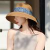 Шляпа Женская Ленточная Шляпа из Соломы Рафии с Широкими Полями Солнцезащитная Шляпа Летняя Солнечная Шляпа Чувство Стиля