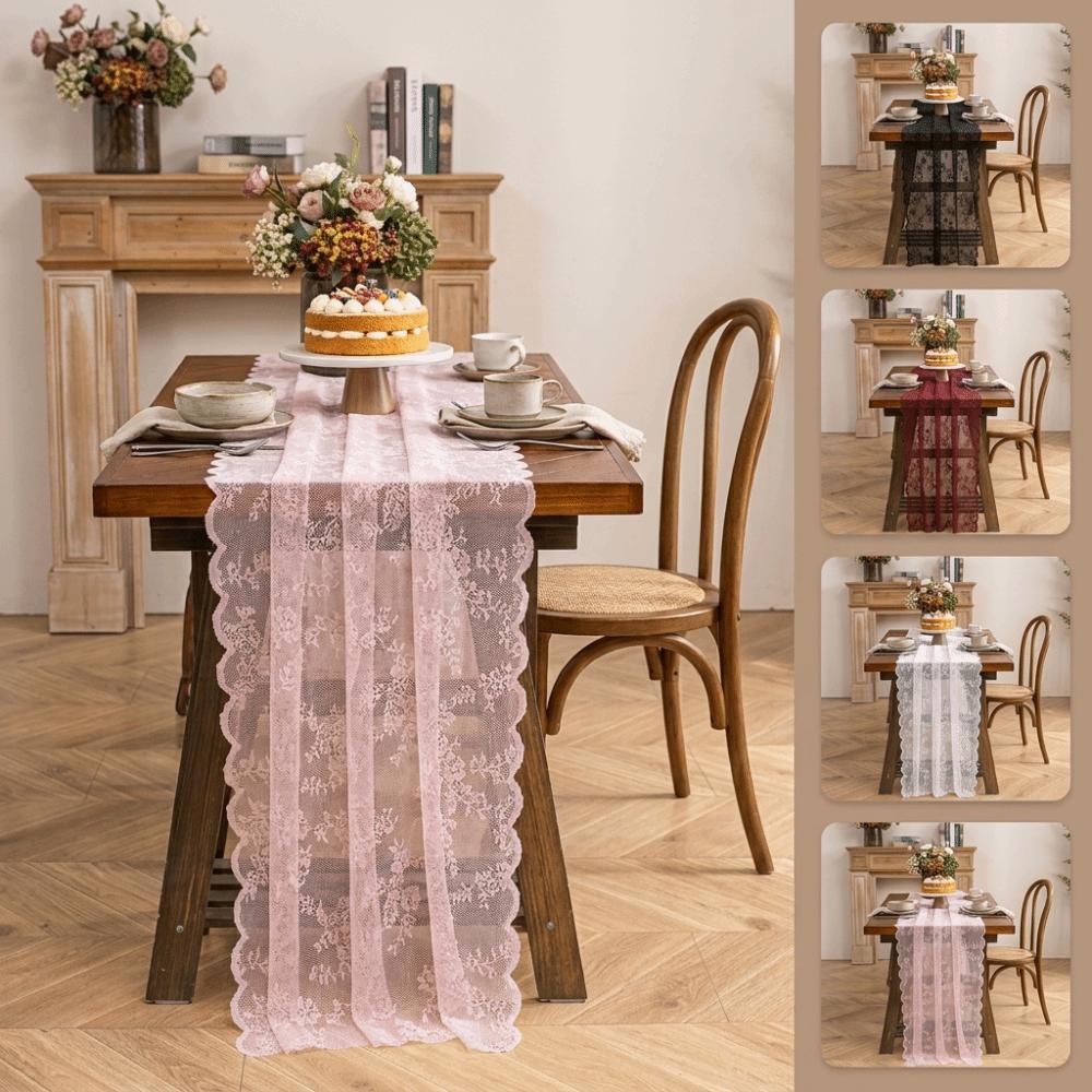 Boho Lace Tablecloth Floral Pattern Wedding Table Decor Lace Table Runner Coffee Table Tv Stand