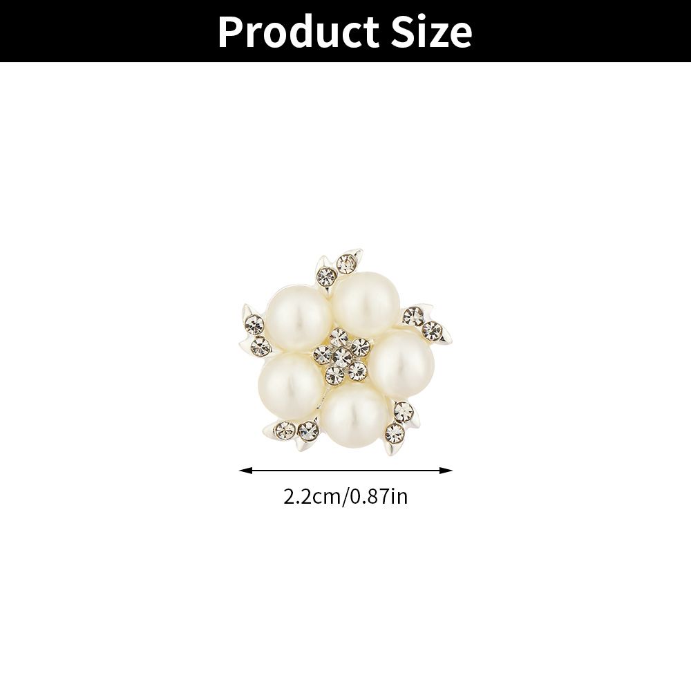 5Pcs DIY Hairpin Bag Pearl Flower Buttons Sewing Buttons Crystal Glass Stone Rhinestone Buttons