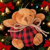 Клетчатые медвежата-украшения на елку 4-дюймовые мини-мягкие плюшевые клетчатые медвежата украшение для рождественской елки для праздничного рождественского дерева домашний декор для вечеринки