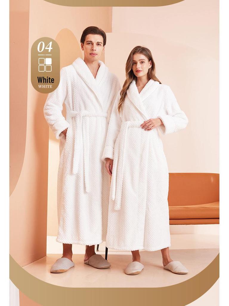 Роскошные утолщенные осенне-зимние парные халаты в стиле отеля - мужской и женский длинный велюровый халат