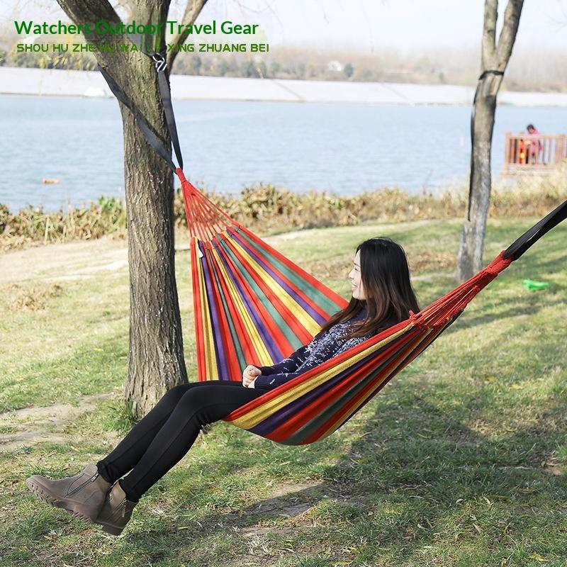 Adult Outdoor Swing, Thick Canvas Camping Hammock, Easy To Carry And Store, Making Your Outdoor Activities More Comfortable