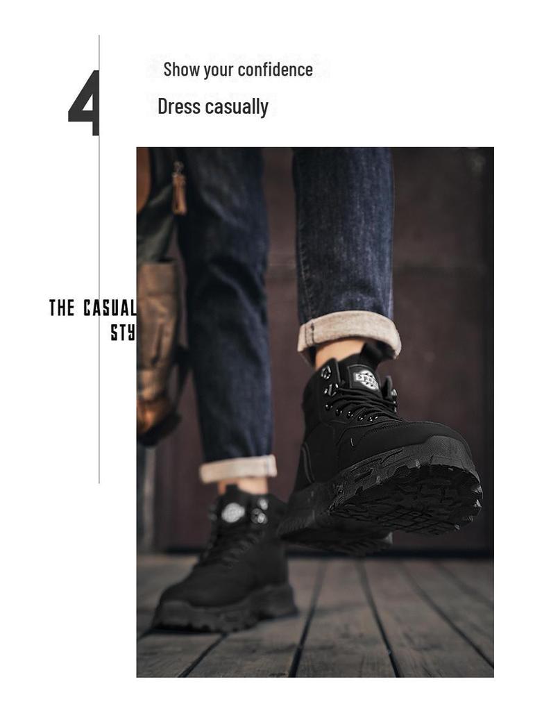 Мужские дышащие высокие ботинки Martin — осенний корейский стиль, универсальная обувь для альпинизма на толстой подошве