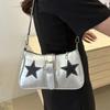 Высококлассная сумка под мышкой женская новая модная контрастного цвета со звездным дизайном нишевая мода универсальная повседневная наплечная сумка