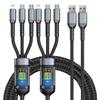 3 шт. Кабель для мультизарядки 3 в 1 Мульти-USB зарядное устройство Кабель для быстрой зарядки Нейлоновая оплетка Многопортовый адаптер для зарядки с портами Type C Micro USB