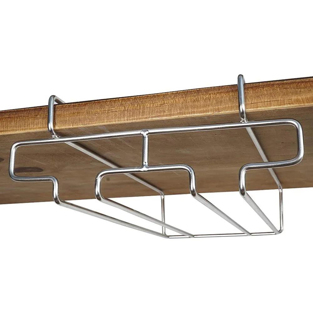 Decorative Stainless Steel Bar Cabinet Storage Shelf Organizer Wine Glass Rack Hanging Rack Stemware Holder Cup Hanger
