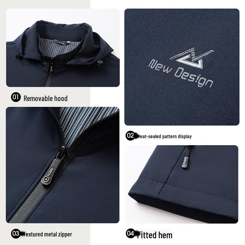 LAOYECHE Men's Hooded Casual Loose Fit Autumn Jacket