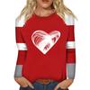 Рубашка для женщин, модная повседневная футболка с рукавом реглан, круглым вырезом и длинным рукавом, свободная футболка с принтом, женский топ