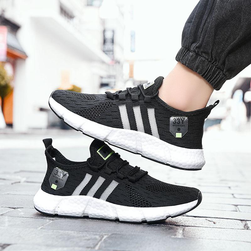 Иностранные сверхлегкие кроссовки большого размера, модная мужская обувь, летающая тканая дышащая сетка, повседневная обувь, пара попкорновых спортивных кроссовок для мужчин