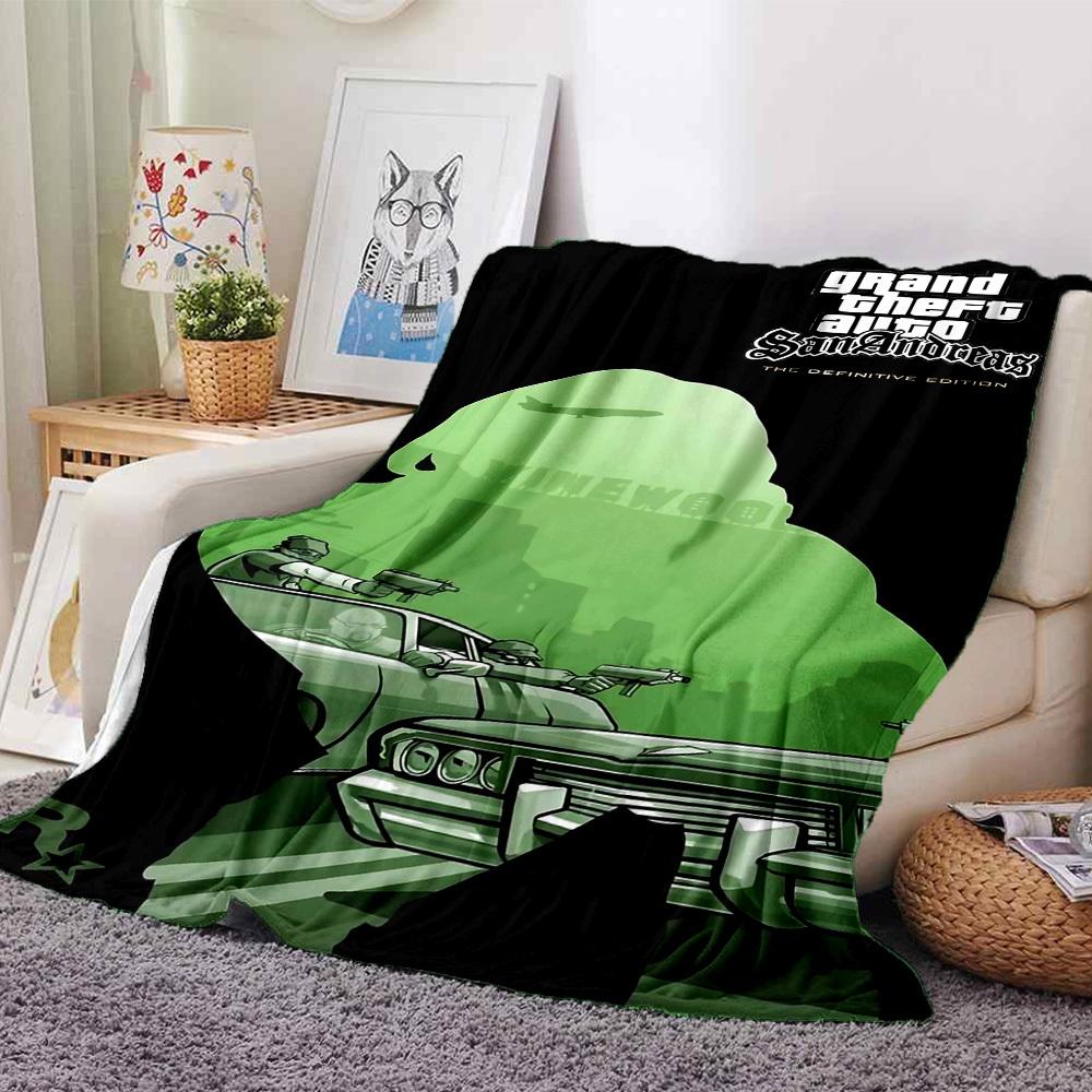 1 шт. Мягкий фланелевый плед Grand Theft Auto San Andreas для дома, офиса, улицы. Всесезонный. Прочный. Удобный. Мягкий. Теплый. Плед для дома
