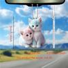 Whimsical Cartoon Style 2d Acrylic Cat Charms For Charming Vehicle Decor