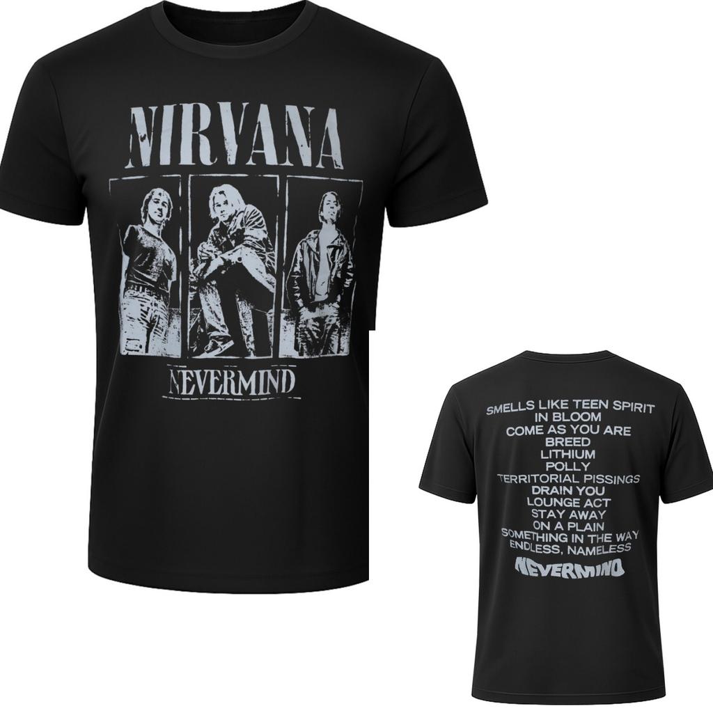 Ретро Хлопковая Футболка с Графикой Nirvana Унисекс Летняя С Коротким Рукавом Модный Бренд Футболка Роскошная Повседневная Винтажные Футболки