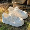 New 2025 Women's Lace-up Casual Flats White Shoes Mesh Breathable Trainers Ladies Shoes Female Sneakers for Women Basket Tenis