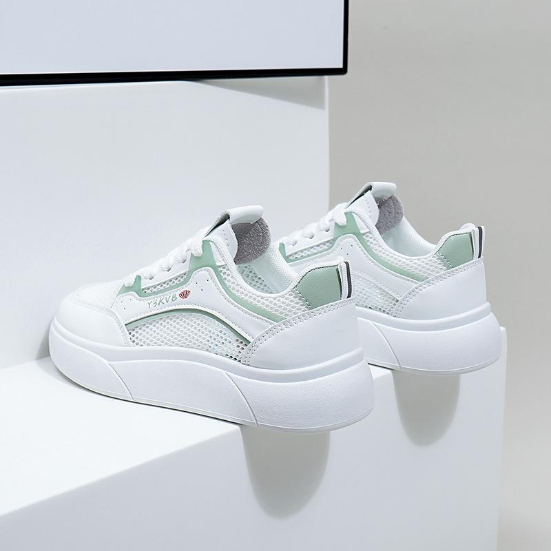 INS White Shoes Женская летняя новая платформа, увеличивающая рост, дышащая повседневная обувь