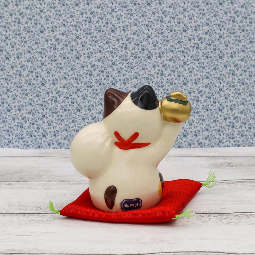 Yakushi Kiln Lucky Cat Bag Fulfillment of Wish Good Luck (Treasure Holder) (With Seal)