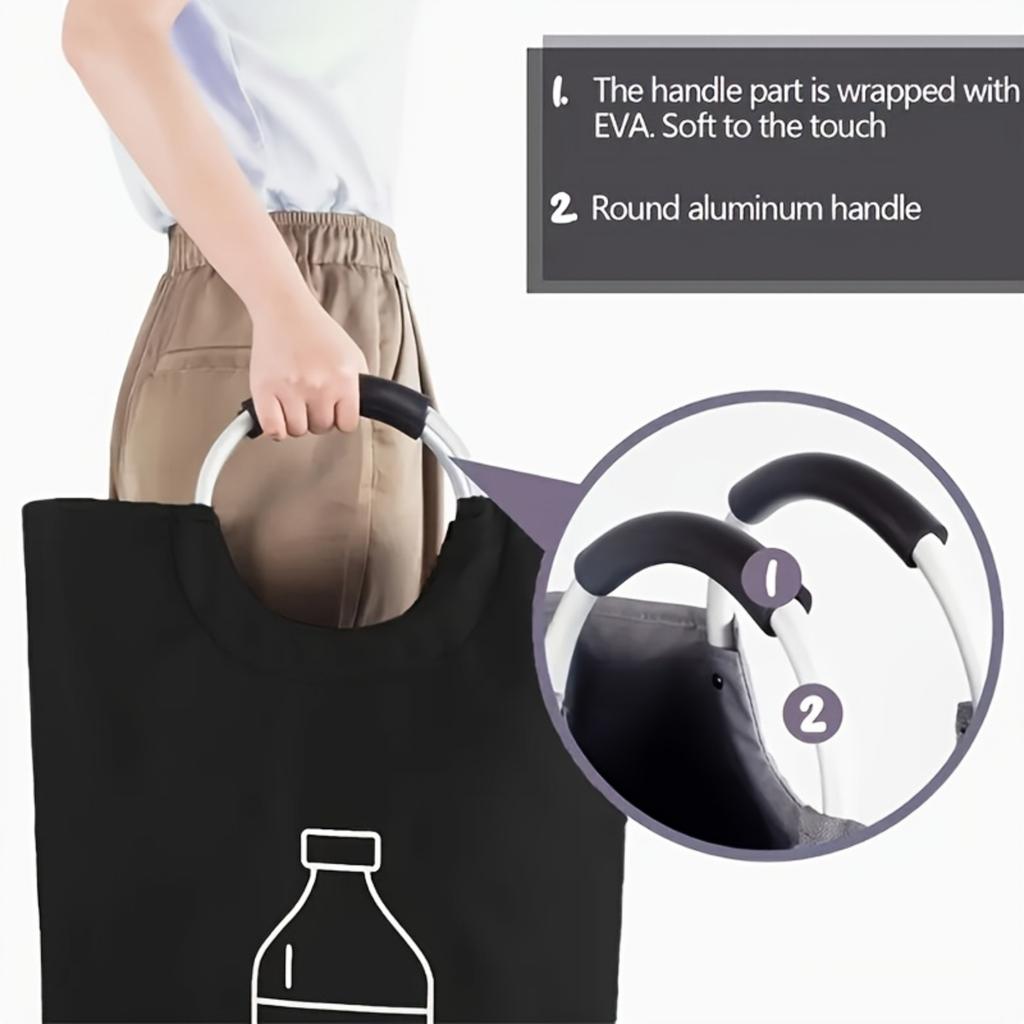 Extra Large Capacity Foldable Recycling  For Home - Cylindrical Open-Top Design, Multi-Purpose Storage Basket For Plastic Bottles, Space-Saving