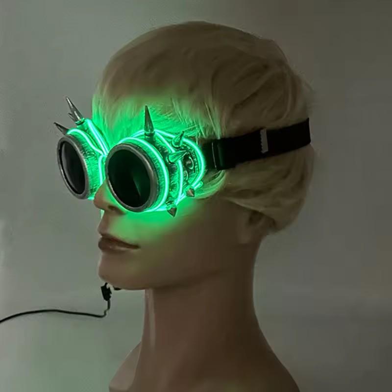 New Luminous Glowing Glasses LED Steampunk Glasses With Lights Bar Nightclub Supplies Neon Sunglasses Eyewear Props