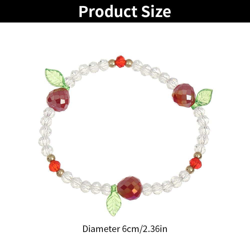 Girl Sweet Gift Bangles Elastic Rope Bracelets Glass Crystal Stone Fruit Crystal Beaded Bracelet
