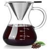 POKALOTEA Coffee Server Drip Coffee Server 500ml No Paper Coffee Filter Required Borosilicate Heat Resistant Glass