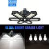 2/4/6 Pcs Deformable LED Garage Light with 6+1 Adjuestable Panels E26/E27 LED Bulb 6500K Daylight for Warehouse Ceiling Lighting