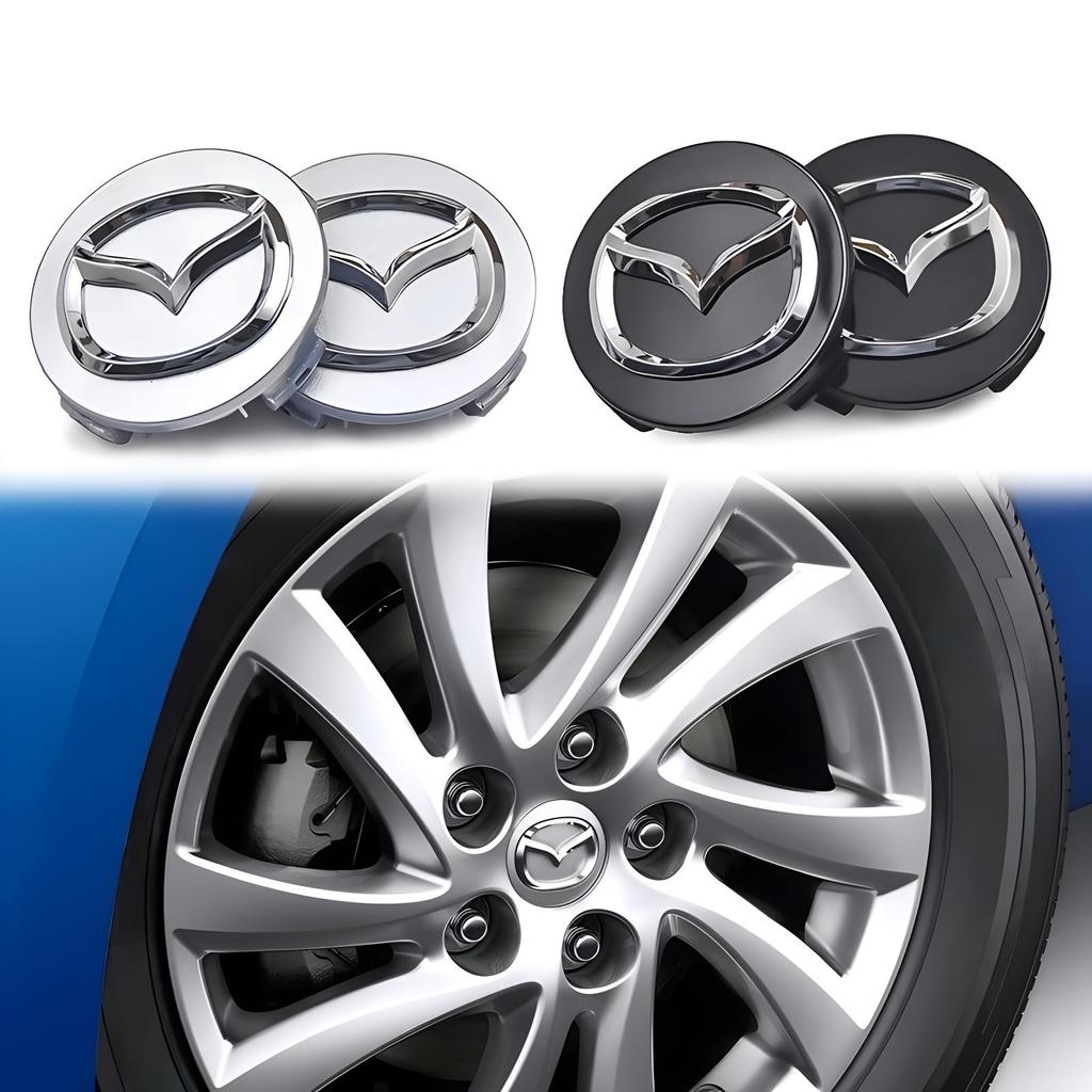 4PCS 56mm Wheel Hub Center Caps for Mazda 3 5 6 323 626 RX-8 MX-5 Atenza Axela CX-4 Vehicle Cap Decals Stickers Badge Covers