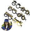 Pack Of 6 Black And Gold Graduation Glasses 2025 Glitter Eyeglasses For Photo Booth Props And Party Favors