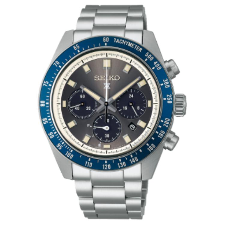 Seiko Мужские часы с кварцевым механизмом на солнечной батарее, стальной ремешок, 41,4 мм, черный циферблат SSC939P1