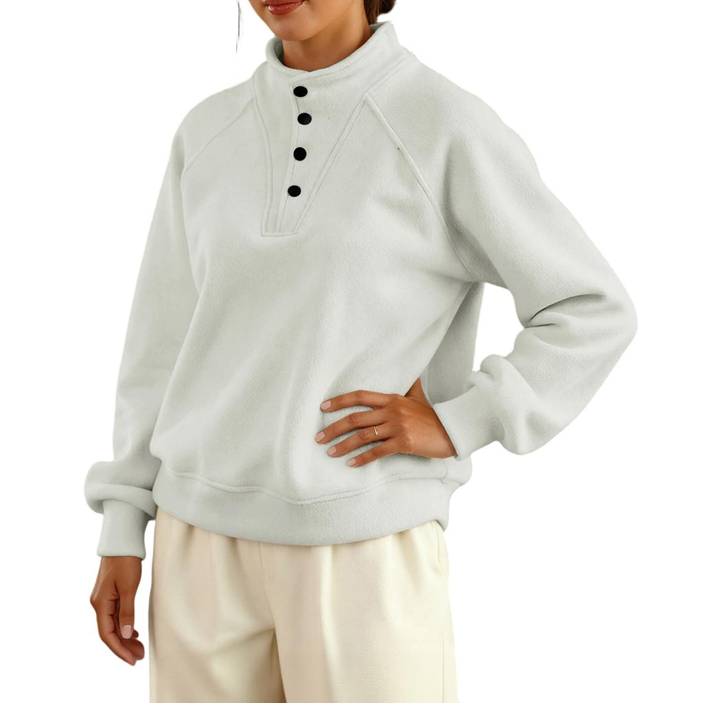 Women's Fashionable Casual Solid Color Long Sleeve Top