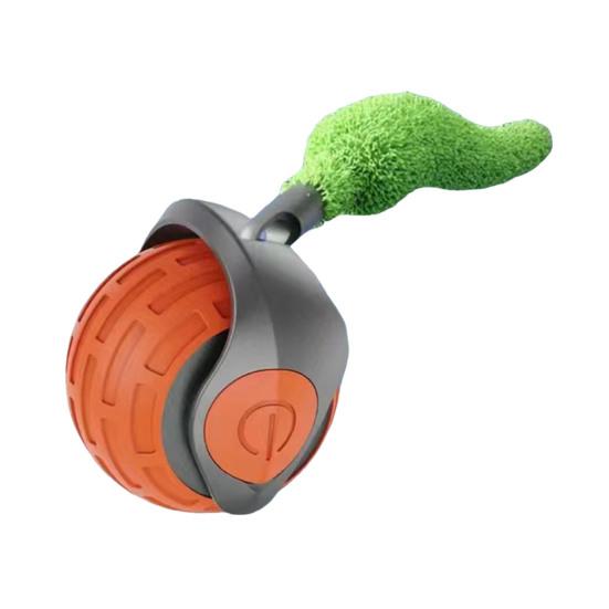 Интерактивная игрушка-мяч для кошек, перезаряжаемая через USB, катящаяся игрушка-мяч с двухскоростной регулировкой, автоматическая движущаяся игрушка для кошек с хвостом для домашних кошек