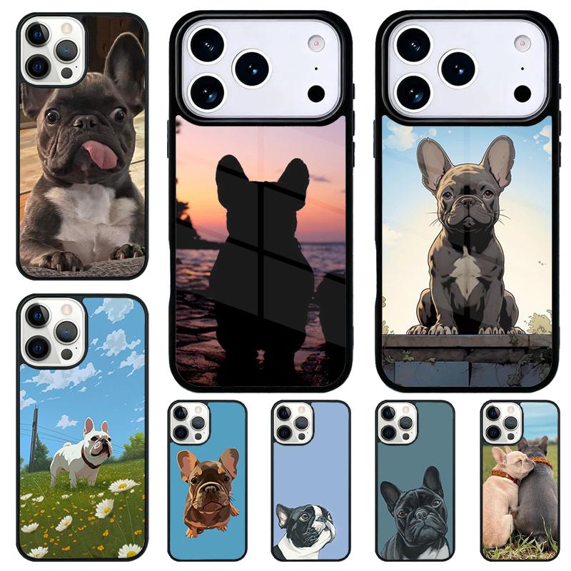 Чехол для телефона с французским бульдогом для iPhone 17 Air 16 15 11 12 14 13 Pro Max Ударопрочный чехол