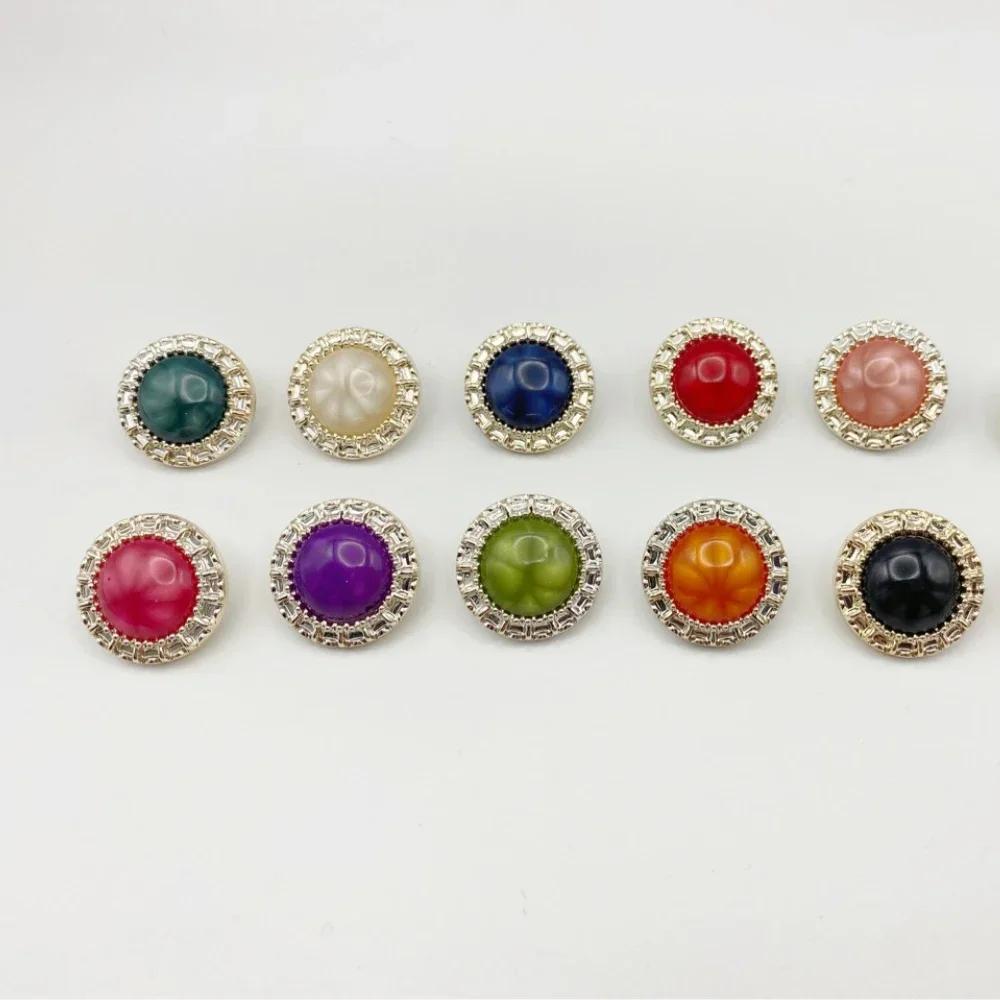 10 шт./лот красочные пуговицы 21/25 мм золотого цвета пластиковые пуговицы на ножке пуговицы для пальто аксессуары для самостоятельного шитья одежды