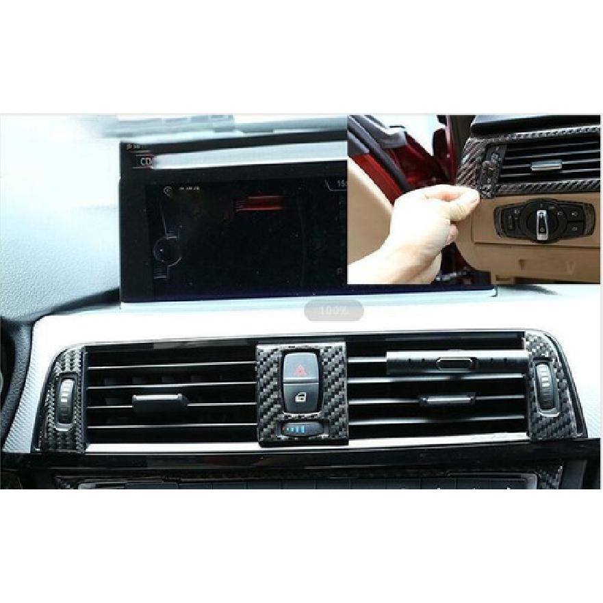 Fit For BMW 3-Series 2005-2012 Real Carbon Fiber AC Air Outlet Pulley Cover Trim