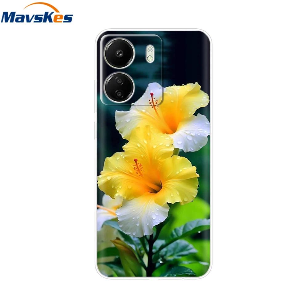 Чехлы для Xiaomi Poco C65 Для Xiaomi Poco C65 Модные Прозрачные Мягкие Силиконовые Чехлы для Телефона ТПУ Fundas для PocoC65 c 65 Coque Бампер
