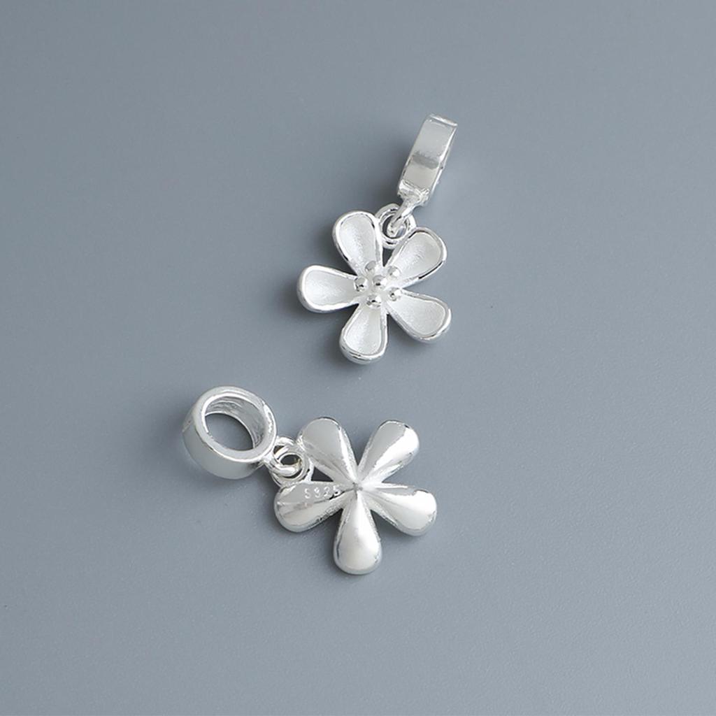 Подвеска-цветок из стерлингового серебра 925 пробы для браслета или ожерелья из бисерного шнура DIY