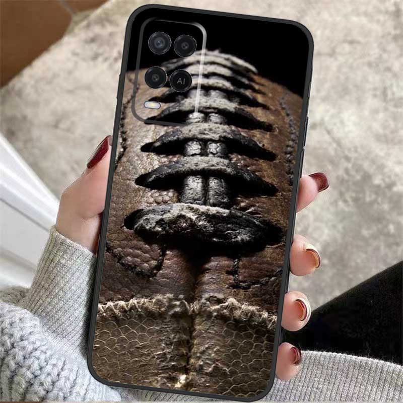 American Football Sport Case For Oppo A38 A74 A94 A54 A18 A58 A78 A98 A80 A60 A40 A96 A76 A16 A15 A17 A57 A77 A5 Pro