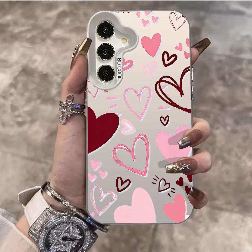 Modern Romance Hearts Design For Samsung Galaxy S26 S25 S24 S23 S22 Ultra Plus A56 A55 A54 A53 A36 A35 IMD Shockproof Case