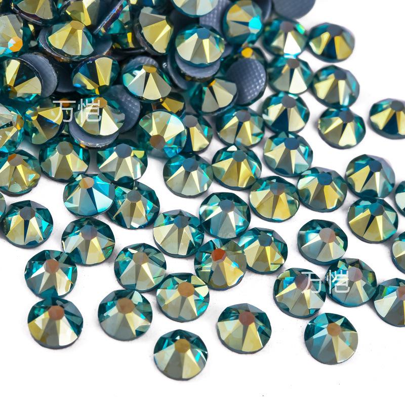 Восемь больших и восемь маленьких имитаций австрийских горячих бриллиантов цвета AB, стеклянные стразы с термоклеевой основой, горячие бриллианты для рукоделия, аксессуары для одежды