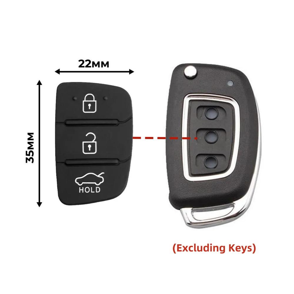 3 кнопки черная силиконовая накладка на кнопки ключа для Hyundai Elantra Tucson Santa Fe ix35