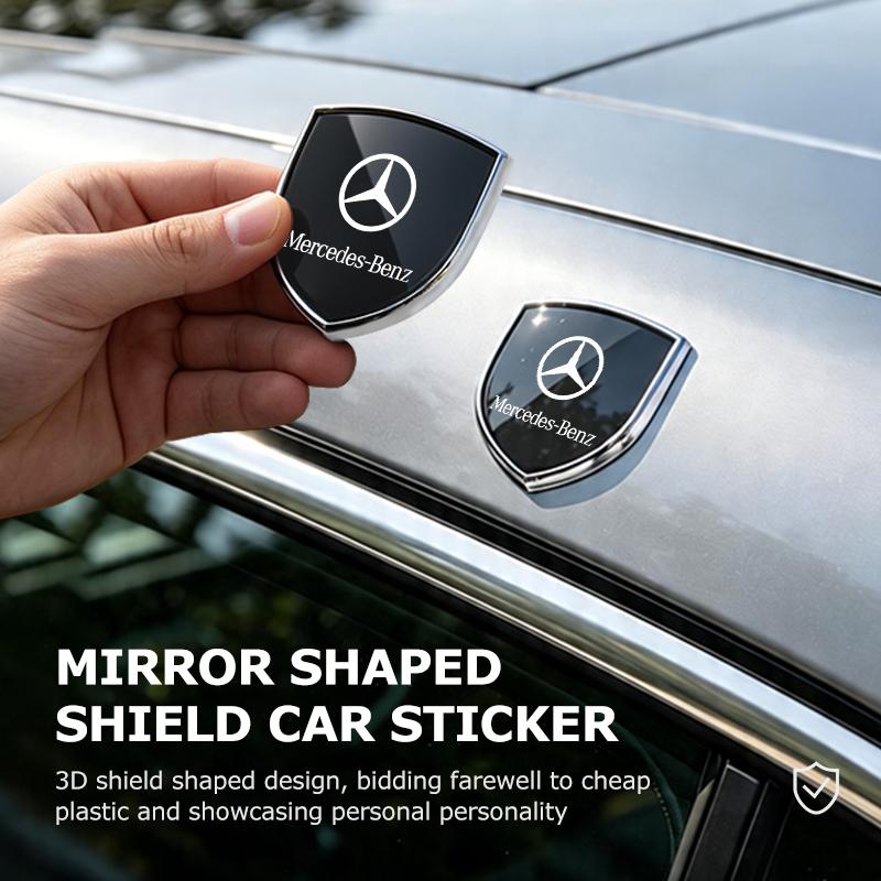 AABGV1 Car Alloy Shield Emblem Side Fender Body Trunk Badge Sticker For Benz AMG Exclusive W204 W222 W205 W203 W213 W124 W108 W126