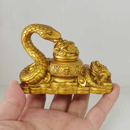 Украшение из смолы «Змея удачи», статуэтка змеи по фэн-шуй, настольная скульптура китайской зодиакальной змеи для дома
