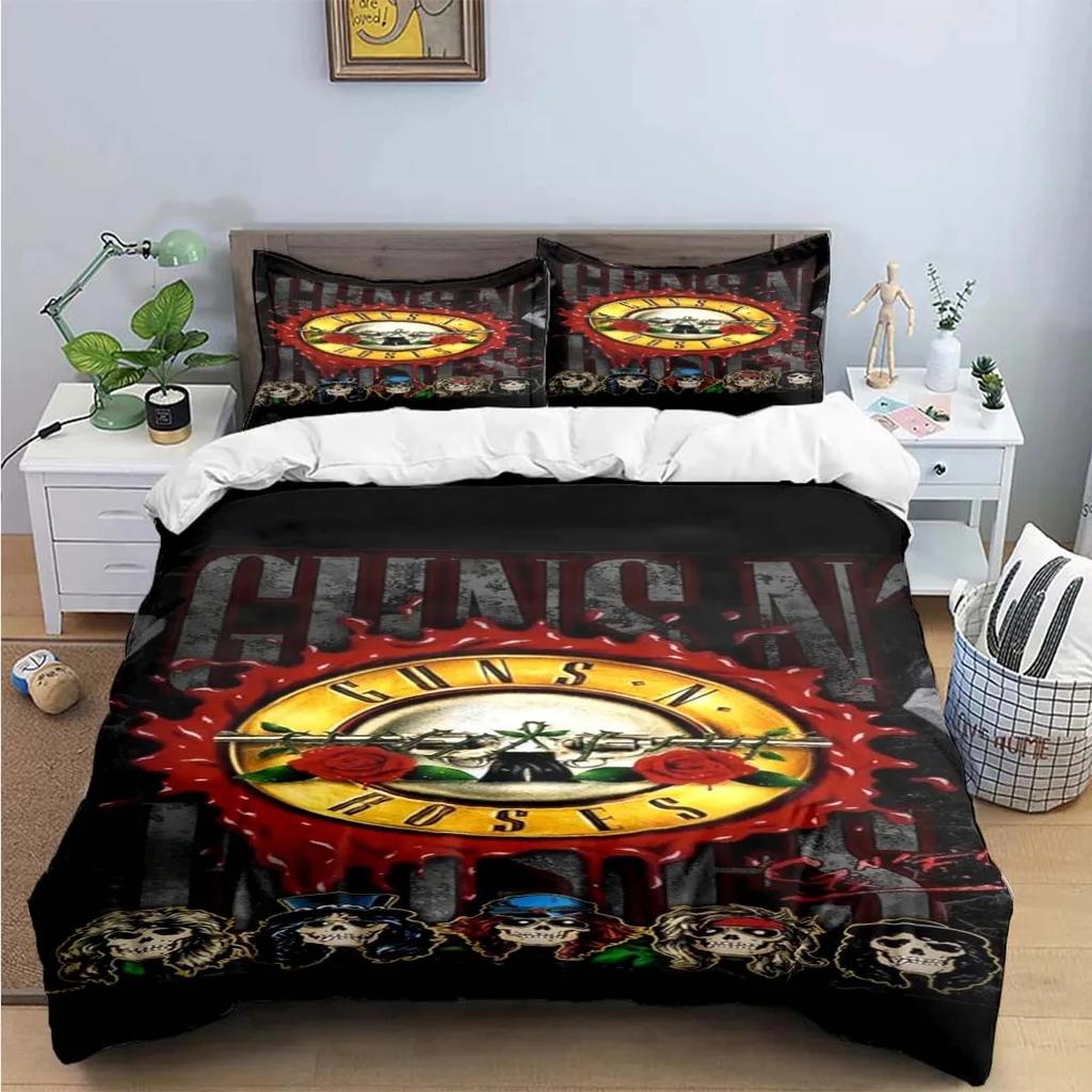 3D Принт Guns N Roses GNR Группа Ретро Постельное Белье Мальчики Девочки Полуторный Двуспальный Королевский Размер Пододеяльник Наволочка Кровать Мальчики Взрослый